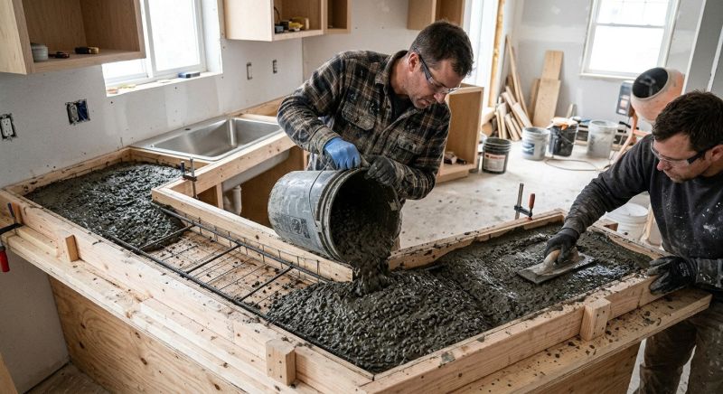 Poured Countertop Installation in Sonoma County, CA